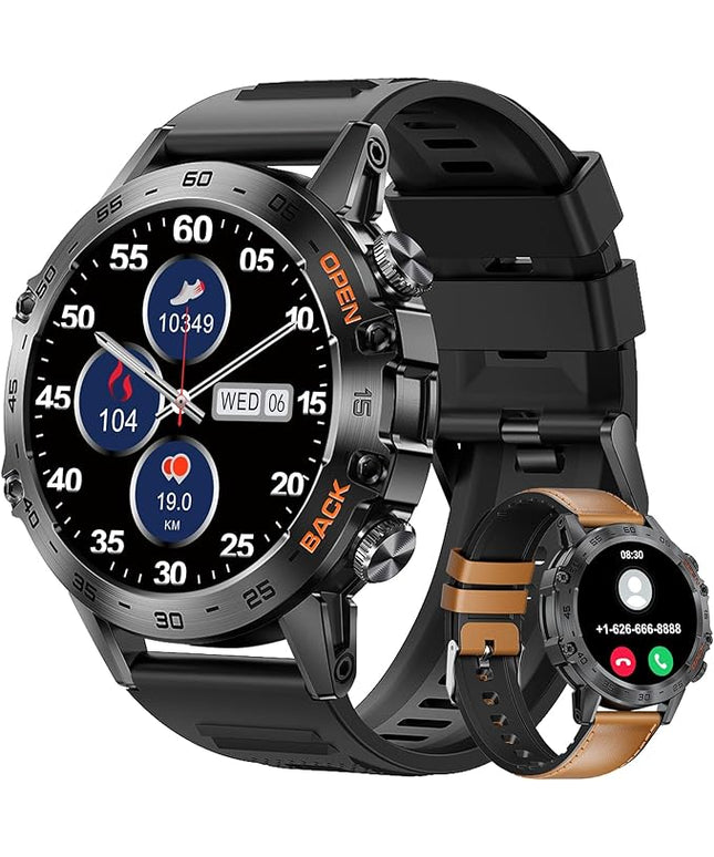 SUNKTA Military Smartwatches for Men,120 Sports Modes Smart Watches with Bluetooth Call (Answer/Dial Calls), 5ATM Waterproof Rugged Tactical Fitness Tracker 1.39''HD Smart Watch for iPhone Android