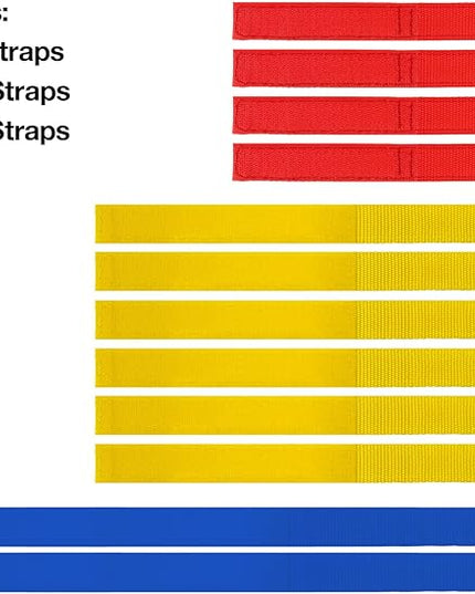 Quick-Straps by Wrap-It Storage - Assorted 12-Pack Multicolor - Hook and Loop Hose and Cable Organizers