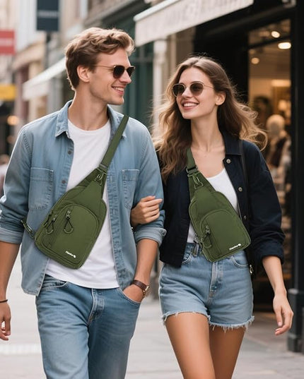 Hanke Crossbody Sling Bag for Women Men, Small & Large Casual Cross Body Sling Bags, Chest Bag for Outdoor Hiking Travel