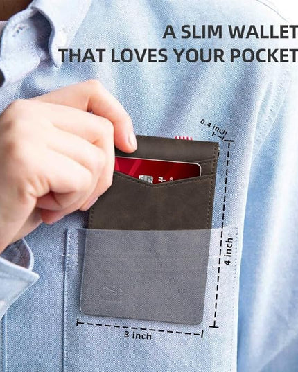 Zitahli Wallet for Men-6 Slots ID Window-Mens Wallets-Slim Wallet Classic Spring Money Clip RFID Blocking-Gift for Men