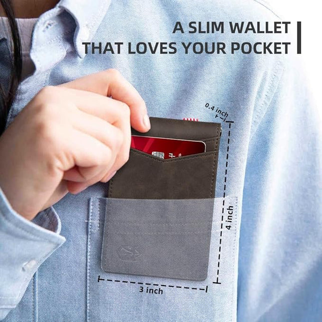 Zitahli Wallet for Men-6 Slots ID Window-Mens Wallets-Slim Wallet Classic Spring Money Clip RFID Blocking-Gift for Men