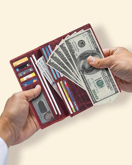 Real Leather Women Wallet Leather with RFID Blocking -Trifold Card Holder Designer Ladies Clutch with ID Window Wallets