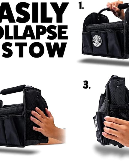 Chemical Guys Quick Load Collapsible Detailing Car Caddy Organizer & Storage – Portable Wash and Garage Organizer for Supplies, Tools and Accessories – Durable Black Design for Cars, Trucks & Home | Quick Load, Collapsible, For Cars, Trucks, SUVs, RVs