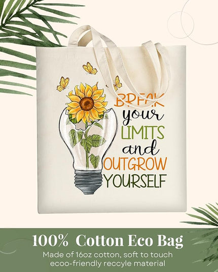 AUSVKAI Canvas Tote Bag Aesthetic for Women, Cute Cloth Cotton Bags for College Shopping Beach Grocery and Trendy Gifts