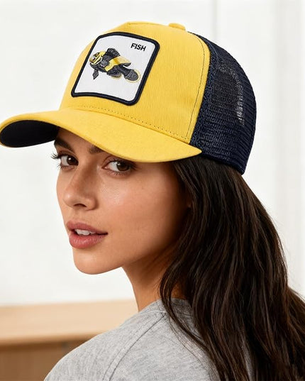 Classic Unisex Various Animal Series Embroidery Farm Adjustable Mesh Snapback Trucker Hat