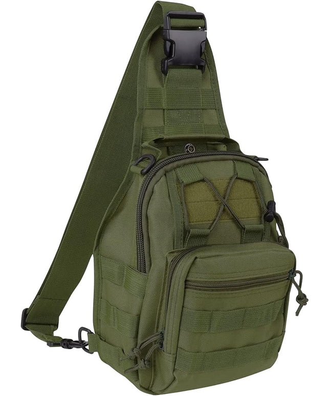 Qcute Tactical Backpack, Waterproof Military Cross-body Molle Sling Shoulder Backpack Chest Bag for Outdoor Every Day Carry