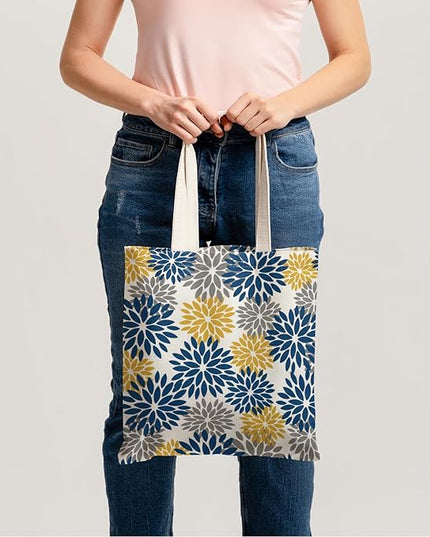 Horaldaily Canvas Tote Bag,Reusable Shoulder Tote Bag for Women Lady Casual Vacation, Shopping, Work, Gym