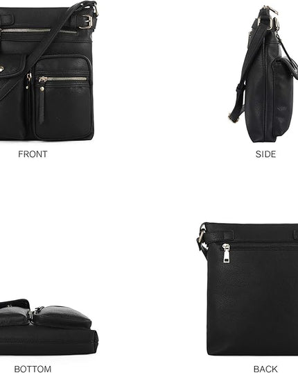 SG SUGU Katie Lightweight Medium Crossbody Bag Shoulder Bag with Multi Pocket for Women