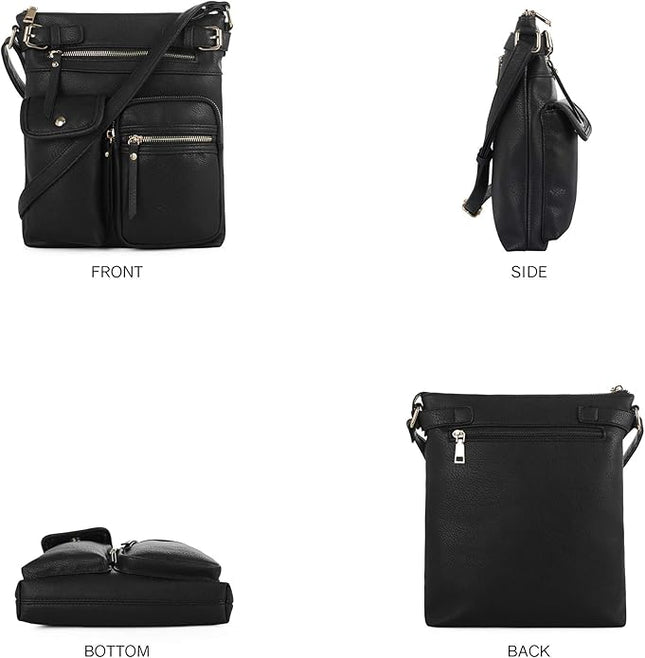 SG SUGU Katie Lightweight Medium Crossbody Bag Shoulder Bag with Multi Pocket for Women