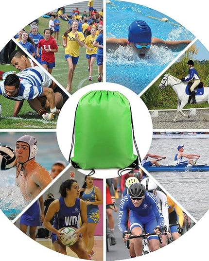 BeeGreen Drawstring Backpack Bags 20,30,50 Packs Reflective String Bags for Gym Sport Trip Cinch Sack DIY for Women Men