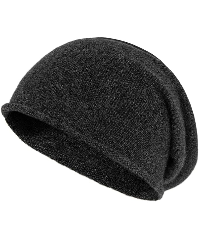 Villand 100% Cashmere Slouchy Beanie Hat for Women, Knitted Ladies Soft Warm Cashmere Skull Beanies Cap