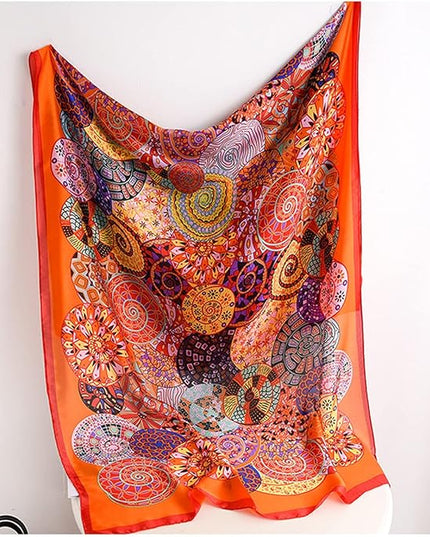 Fashion Scarves Scarf 100% Silk Feeling Scarf Silk Like Scarves Long Lightweight Sunscreen Shawls for Women
