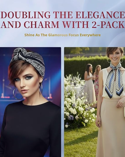 Womens Silk Scarf - Large Size 59 Inch Head Hair Neck Scarves Purse Bag Scarfs For Handbags Satin Fashion