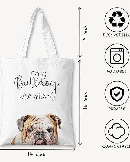 Dog Mama Canvas Tote Bag for Women, Dogs Lover Gift for Dog Mom, Birthday Christmas Cute Rottweiler Gifts For Women.