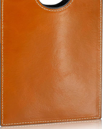 HISCOW Minimalist Passport Sleeve - Italian Calfskin (Antiqued Brown)