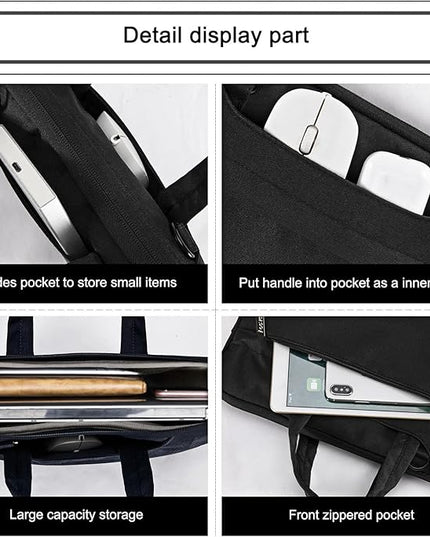Voova Laptop Bag 13 14 Inch, Waterproof Computer Sleeve Carrying Case with Shoulder Straps & Handle Compatible with Macbook Air 13 M2/M3/M4, MacBook Pro 13/14, HP Dell Lenovo Chromebook 14, Black