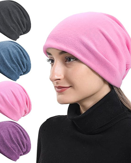Senker Fashion Slouchy Beanie Hats for Women Men, Chemo Headwear Cotton Beanies Soft Lightweight Chemo Skull Cap Elastic