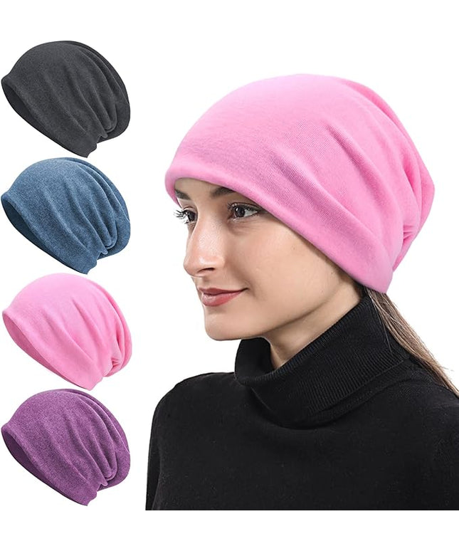 Senker Fashion Slouchy Beanie Hats for Women Men, Chemo Headwear Cotton Beanies Soft Lightweight Chemo Skull Cap Elastic