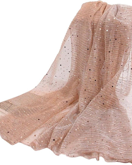 Floerns Women's Sequin Bandana Square Scarf Silk Scarves Mesh Shawl and Wrap for Evening Dresses