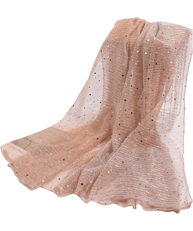 Floerns Women's Sequin Bandana Square Scarf Silk Scarves Mesh Shawl and Wrap for Evening Dresses