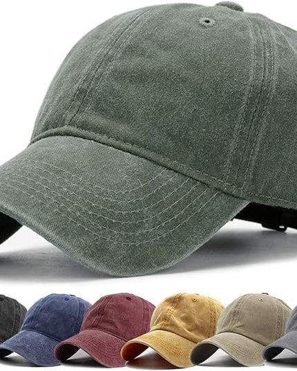HH HOFNEN Men Women Washed Distressed Twill Cotton Baseball Cap Vintage Adjustable Dad Hat