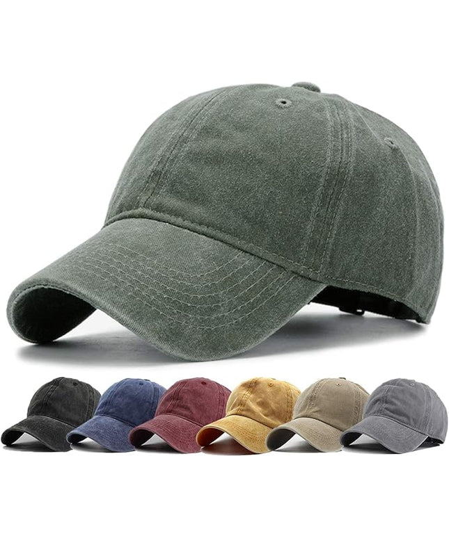 HH HOFNEN Men Women Washed Distressed Twill Cotton Baseball Cap Vintage Adjustable Dad Hat
