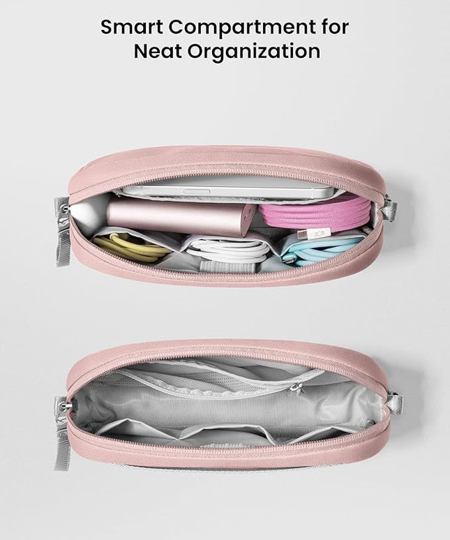tomtoc Electronics Organizer Travel Case, Water Resistant Travel Bag Cable Organizer for Essentials, Tech Pouch Accessories Carry Storage for Cord, Phone, Cables, Airpods, USB Flash Drive, Daily Items