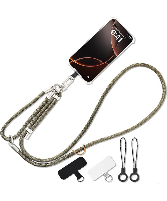 3-in-1 Adjustable Phone Lanyard Crossbody Cell Phone Neck Strap Universal Mobile Wrist Lanyard