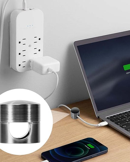 8 Sets Charger Holders for Cords, Black Adjustable Cable Anchor Holders, Adhesive Metal Cord Clips, Cable Management Wire Organizers for Desk, Office, Nightstand