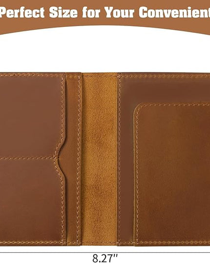 Jack&Chris Leather Passport Holder, Handmade Passport cover, Travel Wallet Cover Case for Men and Women, Leather Travel Documents Organizer Protector, JC107