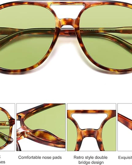 SOJOS Retro Polarized Aviator Sunglasses Womens Mens Classic 70s 80s Vintage Trendy Square Aviators SJ2174