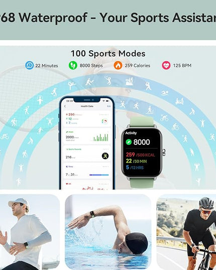 Gydom Smart Watch for Men Women, Alexa Built-in, 1.8" Smartwatch with Heart Rate/SpO2/Sleep Monitor, IP68 Waterproof Fitness Tracker, Bluetooth Call (Answer/Make) for Android iPhone, 101+ Sport Mode