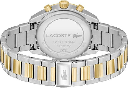Lacoste Boston Men's Chronograph Watch - Classic Stainless Steel - Tachymeter - Water Resistant up to 5ATM/50 Meters - Modern Design for Him - 42mm