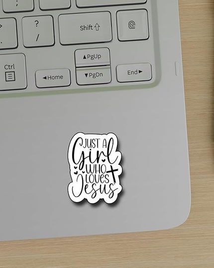 (3Pcs) Just A Girl Who Loves Jesus Sticker Christian Gifts Decorate Books Laptop Phone Water Bottles Kindles Stickers Tumbler Sticker Waterproof Vinyl Decorate 2,6 x 3 Inch
