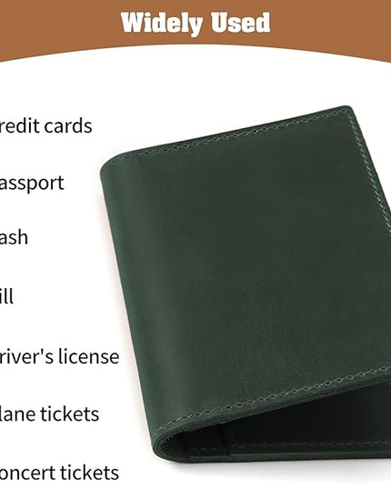 Jack&Chris Leather Passport Holder, Handmade Passport cover, Travel Wallet Cover Case for Men and Women, Leather Travel Documents Organizer Protector, JC107
