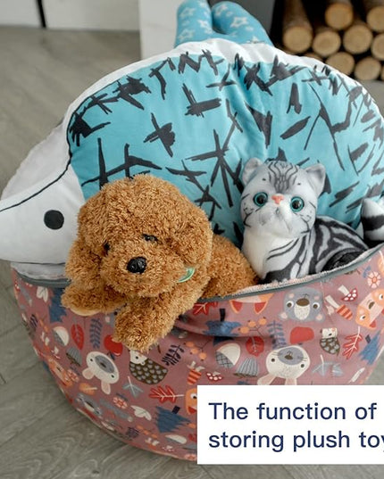 YuppieLife Stuffed Animal Storage Bean Bag Chairs Canvas Cover for Kids(No Filling)/Machine Washable and Durable Toddler Bean Bag Sofa Cover for Room Decor (Forest, 27'')