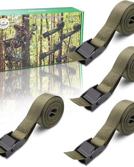 Boaton 4Pcs Tree Stand Stabilizer Straps, Hunting Gifts for Men, Tree Stand Accessories, Hunting Utility Strap for Holding Climbing Tree Stand and Backpack, Hanging Trail Cameras and Holding Gear