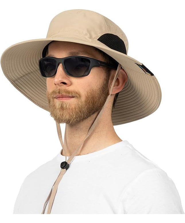 SUN CUBE Wide Brim Sun Hat Men Women, Fishing Hats Sun UV Protection, Mens Hiking Bucket Hat Safari Beach Boonie, UPF 50+