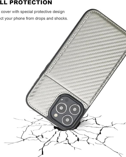 KIHUWEY Compatible with iPhone 13 Pro Max Case Wallet with Credit Card Holder, Premium Leather Magnetic Clasp Kickstand Heavy Duty Protective Cover for iPhone 13 Pro Max 6.7 Inch (Carbon Gray)