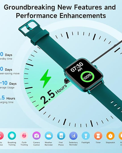 Smart Watch for Women Android iPhone, Alexa Built-in, 1.8" Smartwatch with Heart Rate/SpO2/Sleep Monitor, IP68 Waterproof Activity Fitness Tracker with Bluetooth Call, 100+ Sport Mode, DarkGreen