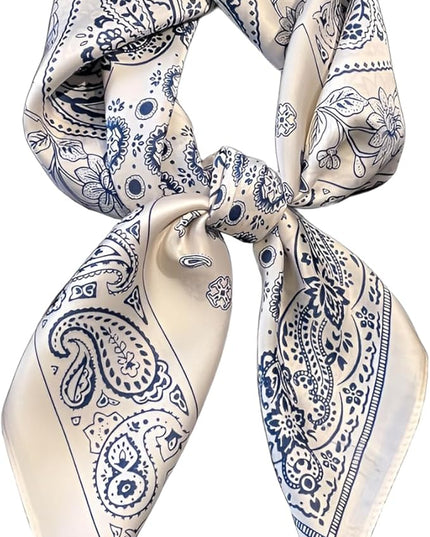 Head Bandanas Scarf for Women Silk Satin Hair Scarf Lightweight Vintage Fashion Square Neck Scarves Gift