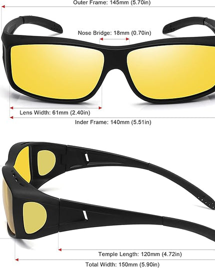 MEETSUN Fit Over Glasses Sunglasses for Men Women,Wrap Around Sunglasses Polarized UV400 Protection
