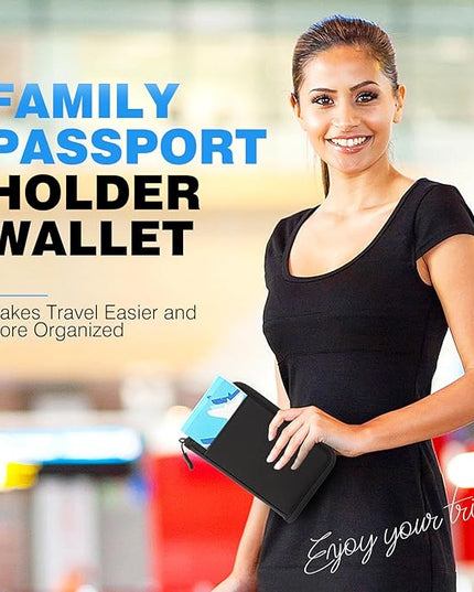 Single Passport Holder for Travel, RFID Travel Document Organizer for Women Waterproof Passport Wallet Men Portable Case for Cards, Boarding Pass, ID, Money, Tickets with Zipper
