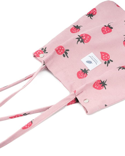 Corduroy Tote Bag Cute Tote Bags for Women Shoulder Bag with Inner Pocket for Work Beach Travel and Shopping Grocery