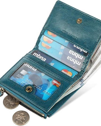 Lavemi Ultra Thin Small Compact Leather Womens Girls Wallets RFID Blocking Credit Card Holder for Women