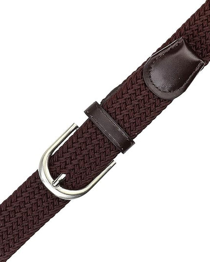 Falari Men Women Multicolored Elastic Stretch Braided Belt Canvas Fabric Woven No Holes Belt