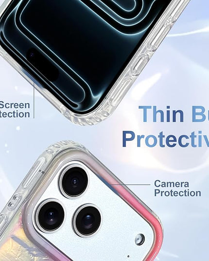 Cute Case for iPhone 17 Pro Case for Women Girls [Compatible with Magsafe] with Translucent Pearl Pattern Design, Aesthetic Girly Magnetic Protective Phone Cover, Pink
