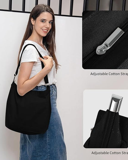 Women's blank large Size Canvas Crossbody Tote Handbags Shoulder Bag