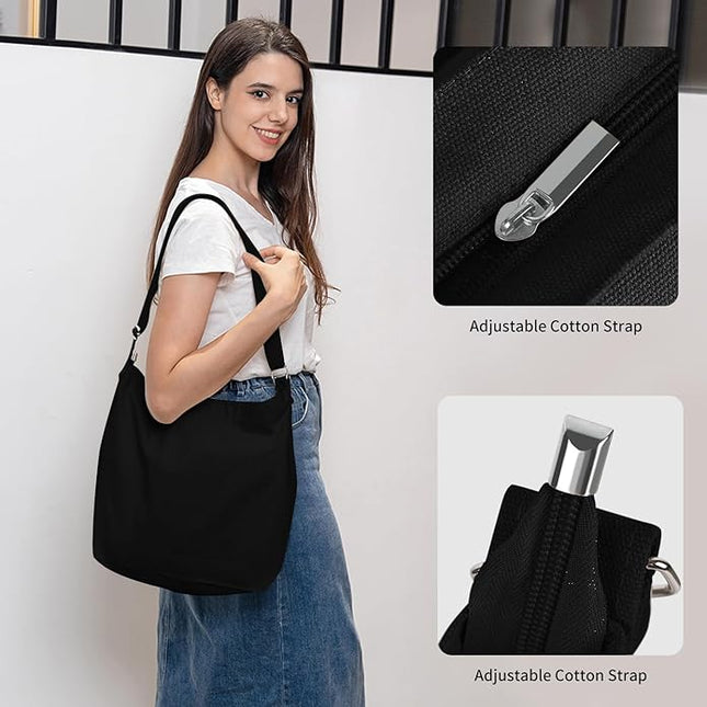 Women's blank large Size Canvas Crossbody Tote Handbags Shoulder Bag
