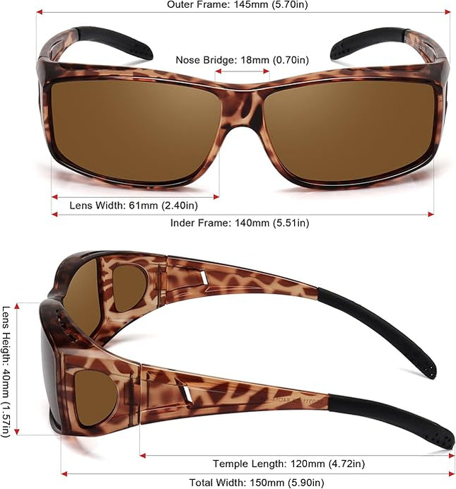 MEETSUN Fit Over Glasses Sunglasses for Men Women,Wrap Around Sunglasses Polarized UV400 Protection
